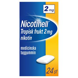 Nicotinell Tropisk Frukt 2 mg Nikotin Medicinska Tuggummin 24 st produkt bild