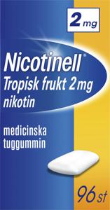 Nicotinell Tropisk frukt, medicinskt tuggummi 2 mg 96 st produkt bild