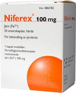 Niferex enterokapsel 100 mg, 50 st produkt bild