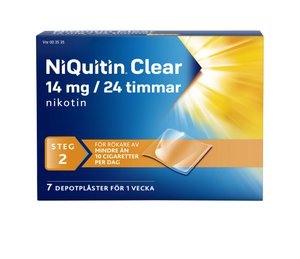 NiQuitin Clear, depotplåster 14 mg/24 timmar 7 st produkt bild