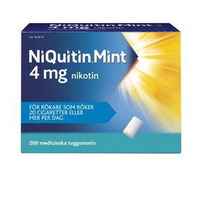 NiQuitin Mentolmint, medicinskt tuggummi 4 mg 200 st produkt bild