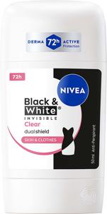 NIVEA Black & White Invisible Clear Stick 50 ml produkt bild