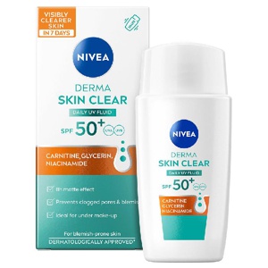 NIVEA Derma Skin Clear Daily UV Fluid SPF 50+ 40 ml produktbilde