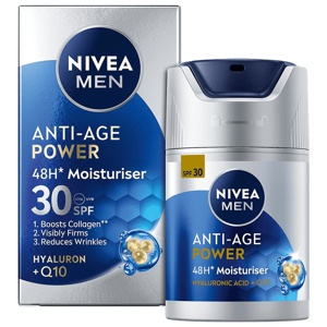 NIVEA Men Anti Age Power Moisturizer Hyaluron & Q10 SPF30 50ml produktbillede