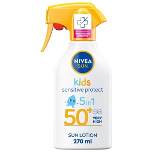 NIVEA Kids Sensitive Protect & Play Sun Spray SPF50+ 270 ml produkt bild