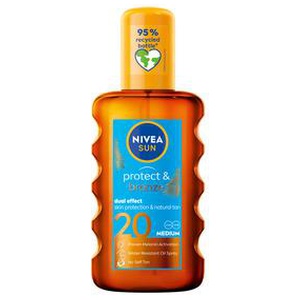 Nivea Sun Protect & Bronze Oil Spray SPF 20 - 200 ml. produktbillede