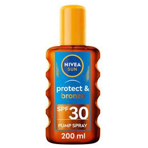 Nivea Sun Protect & Bronze Oil Spray SPF 30 - 200 ml. produktbillede