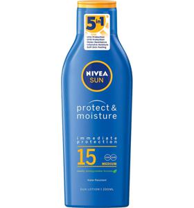 NIVEA Protect & Moisture Sun Lotion SPF15 200 ml produkt bild