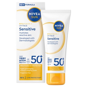 NIVEA SUN UV Face Sensitive Cream SPF 50+ 40 ml produktbilde