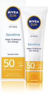 NIVEA SUN UV Face Sensitive Cream SPF50 50 ml produkt bild