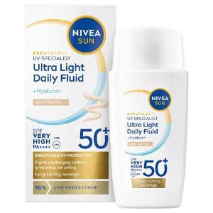 NIVEA Sun UV Fluid Light Tinted 50+ 40 ml produktbilde