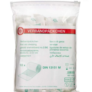Noba Førstehjælpskompres 6 cm x 3 m 10 stk. produktbillede