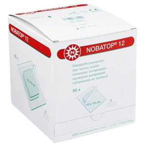 Nobatop 12 Kompressen 10x10 cm steril, 50X2 St Kompressen Produktbild