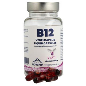 Nordaid B12 vitamiin vedelkapslid N60 toote pilt