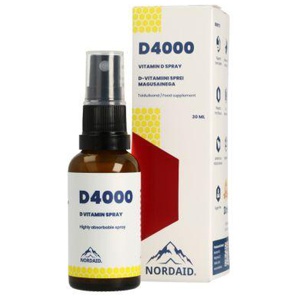 Nordaid D4000 D-vitamiini suukaudne sprei 4000IU/100mcg 30 ml toote pilt