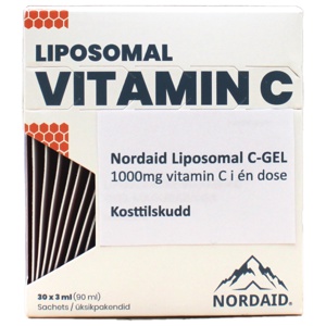 Nordaid Liposomal vitamin C 1000 mg i enkeltdoser 30x3 ml produktbilde