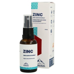 Nordaid Zinc Acetate 25mg + B5-vitamiin 10mg suukaudne sprei 30 ml toote pilt