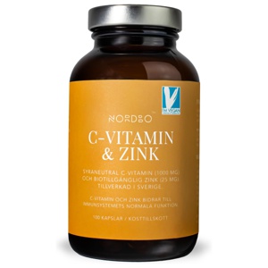 Nordbo C-vitamin & Zink 100 kapslar produkt bild