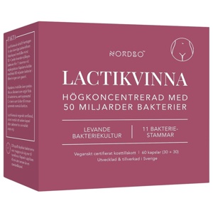 Nordbo LactiKvinna 50 Milliarder 60 kapsler produktbilde