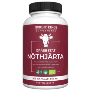 Nordic Kings Gräsbetad Nöthjärta EKO, 180 kaps produkt bild
