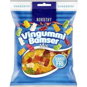 Nordthy Sukkerfri Vingummi Bamser - 80 g produktbillede