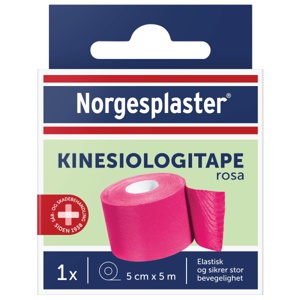 Norgesplaster kinesiologi tape rosa 5cmx5m produktbilde