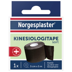 Norgesplaster Kinesiologitape sort 5 cm x 5 m produktbilde