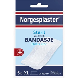 Norgesplaster Scankvikk bandasje hvit 20 x 9,7 cm 5 stk produktbilde
