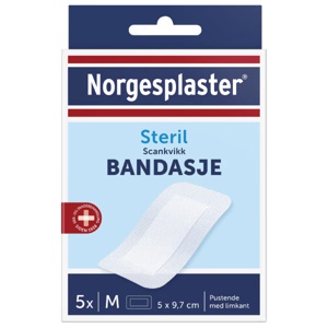 Norgesplaster Scankvikk bandasje hvit 5x9,7cm 5 stk produktbilde