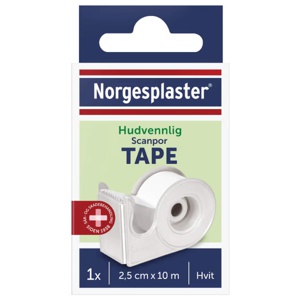 Norgesplaster Scanpor tape med dispenser hvit 2,5 cm x 10 m produktbilde