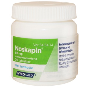 Noskapin 50 mg tabletter 20 stk produktbilde
