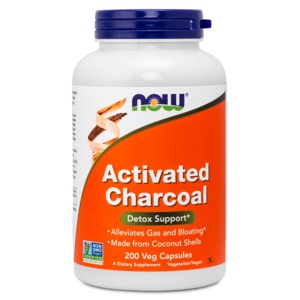 NOW Activated Charcoal 200 kapsler produktbillede