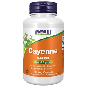 NOW Cayenne 500 mg 100 kapsler produktbillede