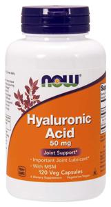 NOW Hyaluronic Acid 50 mg MSM 120 vegkapslar produkt bild