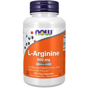 NOW L-Arginine 500 mg Kapslar 100 st produkt bild