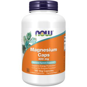 NOW Magnesium 400 mg 180 vegkapslar produkt bild