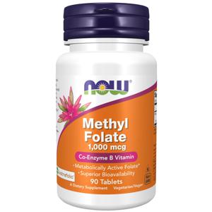 NOW Methyl Folate 1000 mcg 90 tabletter produkt bild
