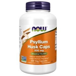 NOW Psyllium Husk Caps 500 mg 200 kapsler produktbillede