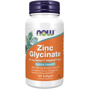 NOW Zinc Glycinate 30 mg Softgels 120 st produkt bild
