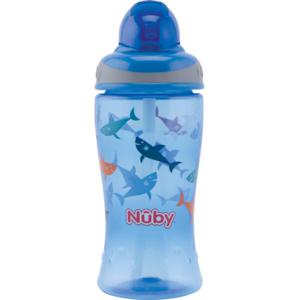 Nuby Preschool Flip It Mugg Blue Shark 12m+ 360 ml produkt bild