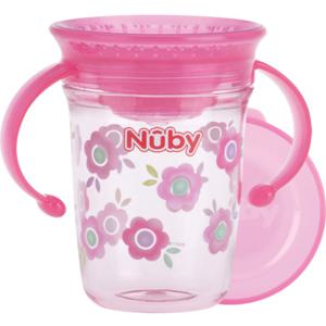 Nuby Drickmugg m handtag 240 ml Rosa, 1 st produkt bild