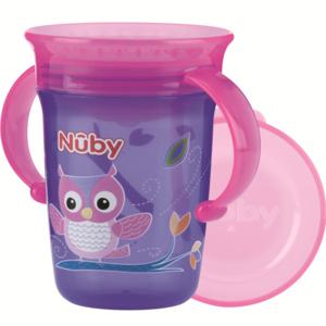 Nuby Träningsmugg med handtag 360¢ wonder cup 240ml Purple Owl 1 st produkt bild