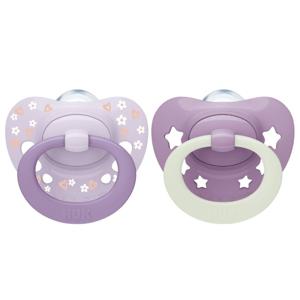 NUK First Choice Classic Day & Night Silikonnapp 0-6m (Purple) produkt bild