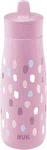 NUK Mini-Me Flip Småbarnskopp med sugrör, 12+ månader, 450 ml, Vattenflaska för barn, Läckagesäker förstärkt pip, Splittersäker, Rosa färgdabs produkt bild