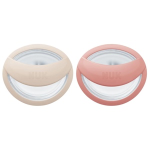 NUK MommyFeel Silikon Smokk, 0-9 mnd, beige/rosa, 2 stk. produktbilde
