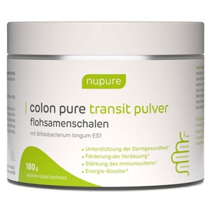 Nupure colon pure transit pulver flohsamenschalen Produktbild