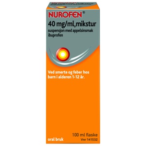 Nurofen 40 mg/ml mikstur appelsinsmak 100 ml produktbilde