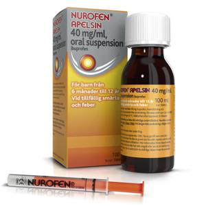 Nurofen Apelsin, oral suspension 40 mg/ml 100 ml produkt bild