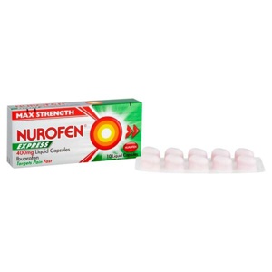 Nurofen Express Max Strength 400mg Liquid Capsules Pack of 10 product image