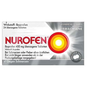 Nurofen Ibuprofen 400 mg überzogene Tabletten, 24 St Überzogene Tabletten Produktbild